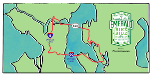 Map of the Emerald City Bike Ride 25-mile route